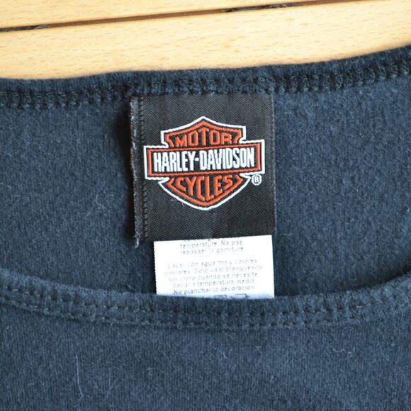 Harley Davidson Cut Out Long Sleeve Tee Size Medium - Picture 3 of 5
